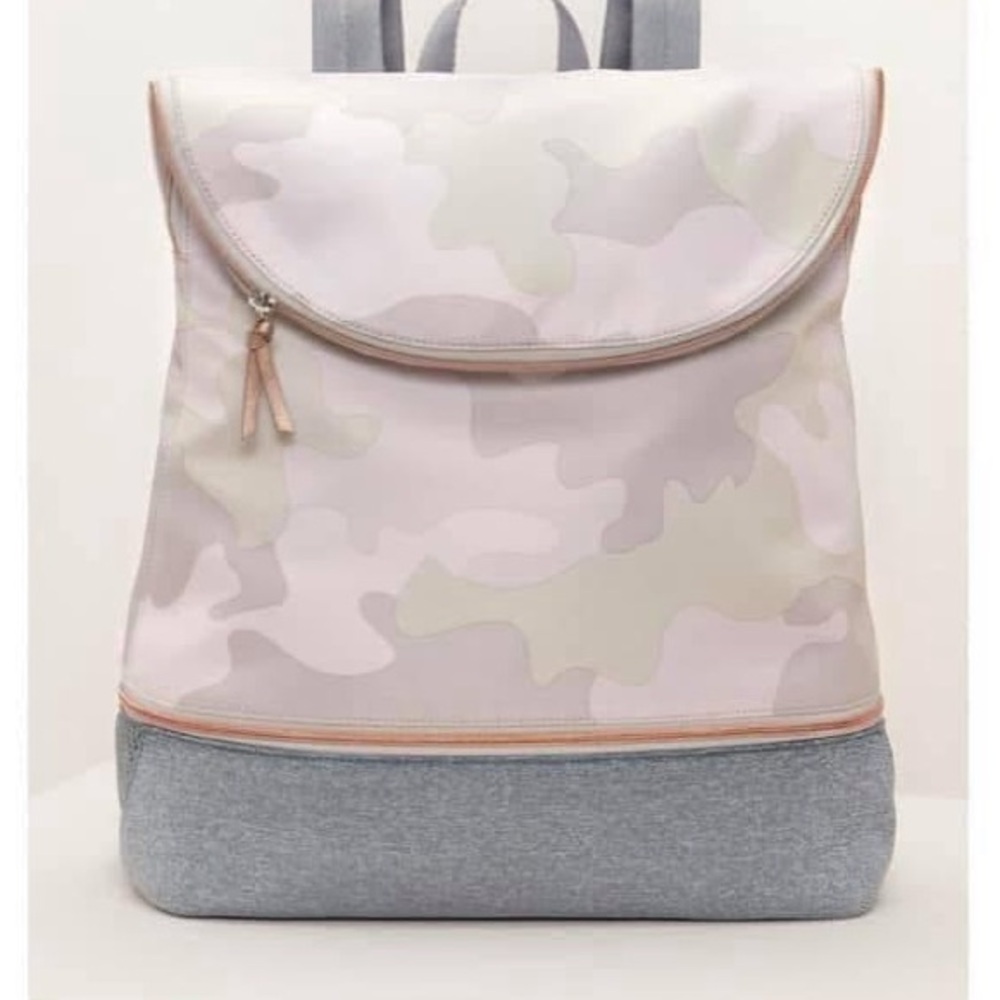Stella & Dot Stylish Camouflage Backpack - Pink and Gray